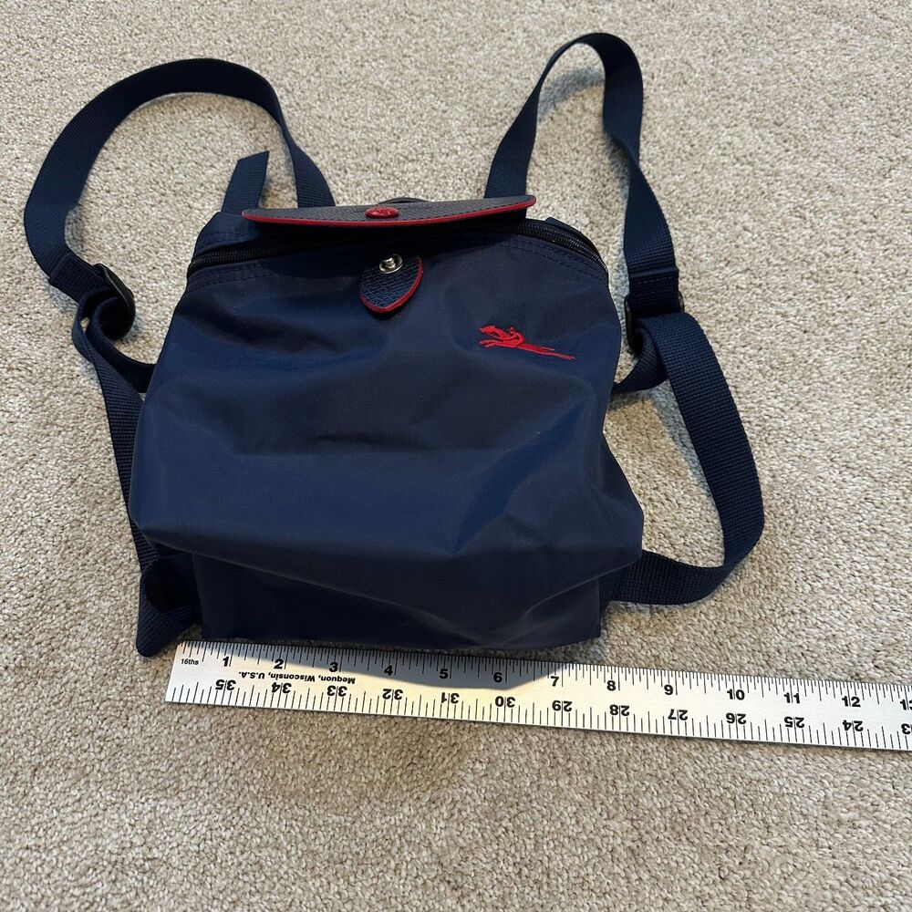 Longchamp Le Pliage Nylon Club Mini Backpack in Navy/Red - Picture 10 of 10